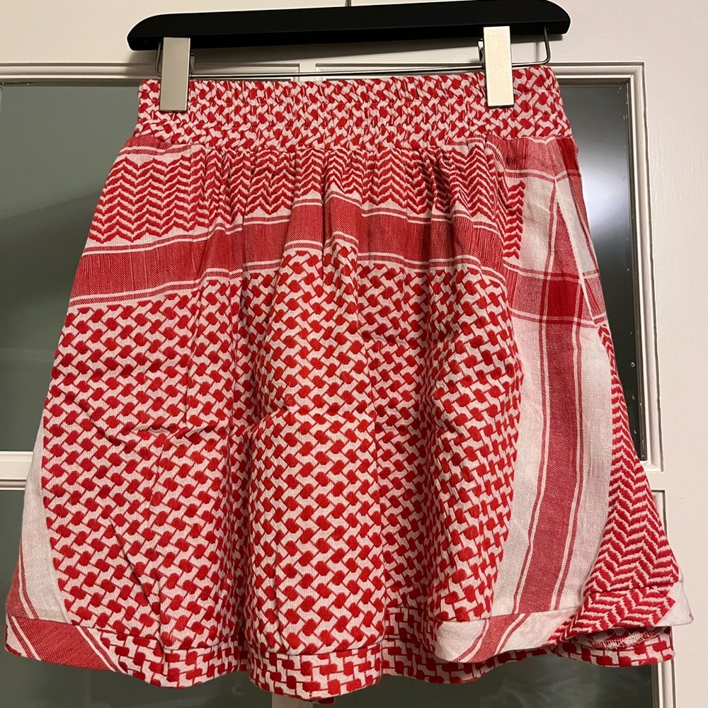 Cecilie Copenhagen Red and White Mini Skirt Sz XS